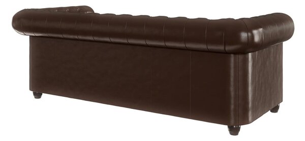 Divano letto marrone scuro in similpelle 203 cm York - Ropez