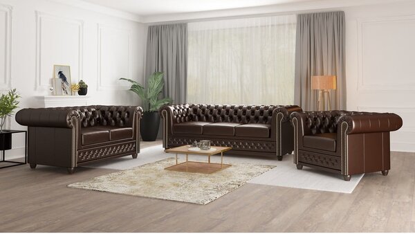 Poltrona in similpelle marrone scuro York - Ropez