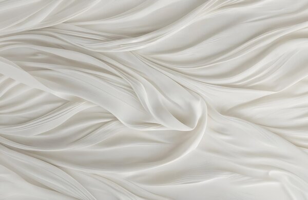 Carta da parati Stampa moderna con imitazione di un tessuto bianco liscio e fluente, con pieghe morbide e, Carta da parati 3D, w08537 : Uwalls.it