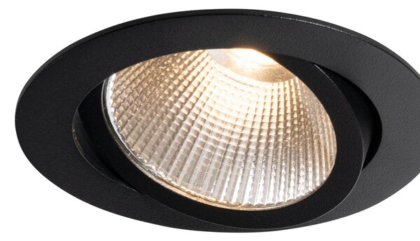 Set di 6 faretti da incasso neri 9,5 cm con LED 1300 lm dimmerabili IP23 - Gaius