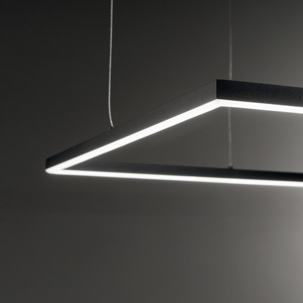 Ideal Lux - Lampadario a sospensione con cavo ORACLE SLIM LED/33W/230V 3000K 50x50 cm nero