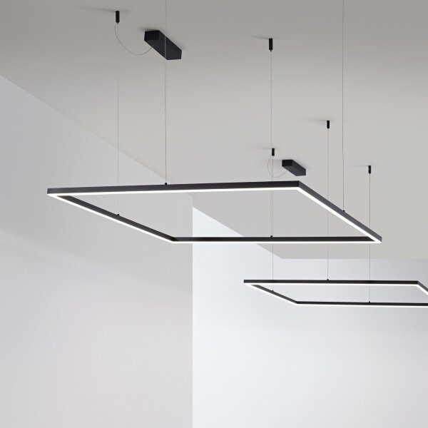 Ideal Lux - Lampadario a sospensione con cavo ORACLE SLIM LED/33W/230V 3000K 50x50 cm nero