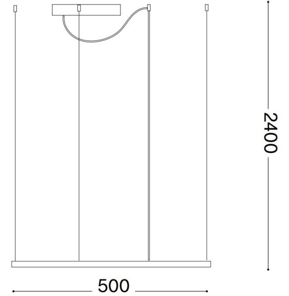 Ideal Lux - Lampadario a sospensione con cavo ORACLE SLIM LED/33W/230V 3000K 50x50 cm nero