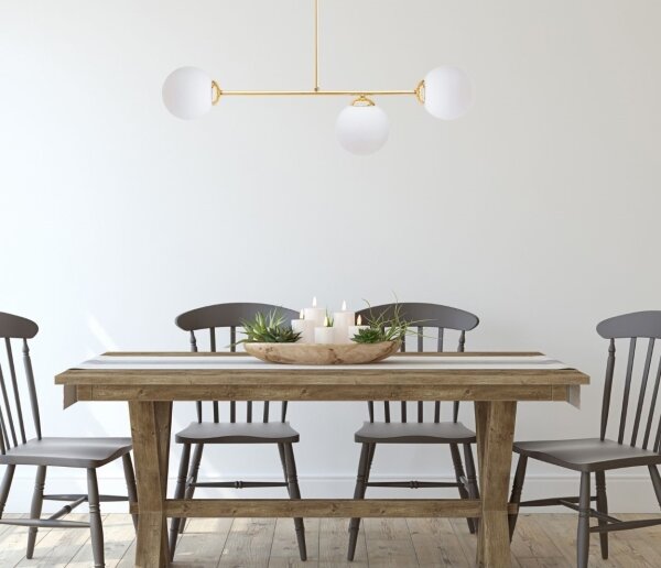 Lampadario a sospensione con supporto rigido FIRA 3xE27/60W/230V oro
