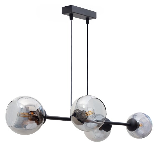 Lampadario a sospensione con filo LATIL 4xE27/60W/230V nero