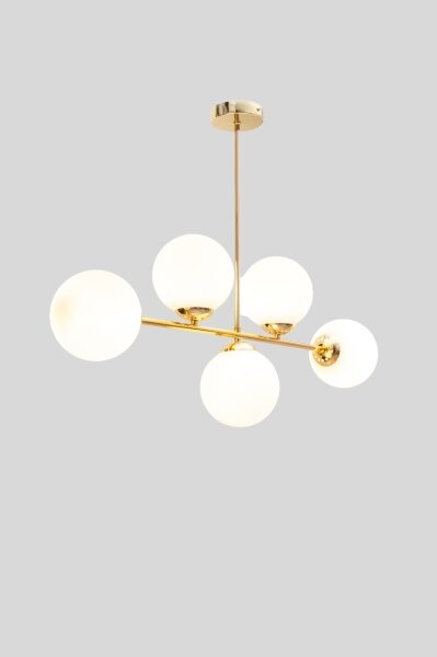 Lampadario a sospensione con supporto rigido FIRA 5xE27/60W/230V oro