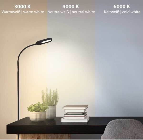 Briloner 1297-015 - Lampada da terra flessibile LED dimmerabile LED/6,6W/230V