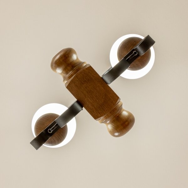 Brilagi - Lampadario a sospensione con catena RUSTIC 2xE14/40W/230V faggio/noce