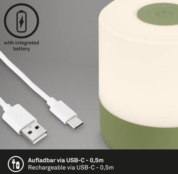 Briloner 7461019 - LED Lampada da tavolo ricaricabile dimmerabile LED/2W/5V IP44 verde