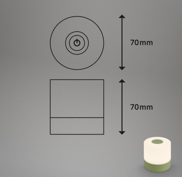 Briloner 7461019 - LED Lampada da tavolo ricaricabile dimmerabile LED/2W/5V IP44 verde