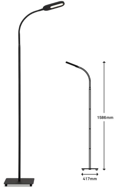 Briloner 1297-015 - Lampada da terra flessibile LED dimmerabile LED/6,6W/230V