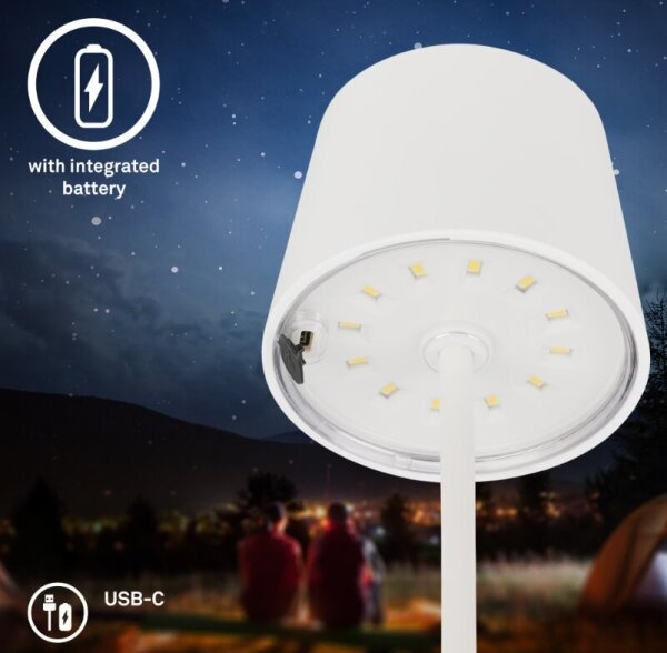 Briloner 7423016 - Lampada da tavolo LED dimmerabile ricaricabile 2,6W 5V IP44 b