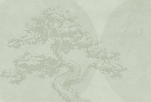 Carta da parati Albero bonsai minimalismo geometria grunge sfondo, Carta da parati Natura, w08557v2 : Uwalls.it