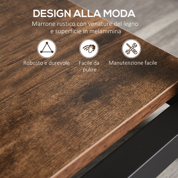 HOMCOM Libreria Salvaspazio Verticale con 6 Mensole, Scaffale in Stile Industriale Vintage,in Legno e Metallo, 80x30x180cm, Nero|Aosom Italy