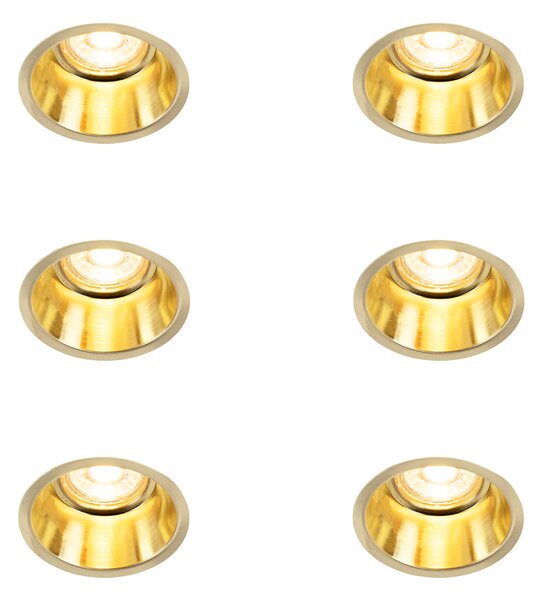 Set di 6 faretti da incasso moderni oro - Dept
