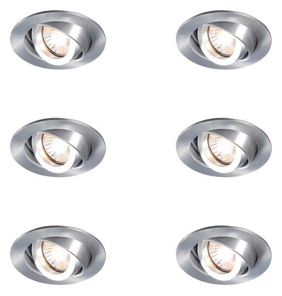 Set di 6 faretti da incasso moderni orientabili - Club