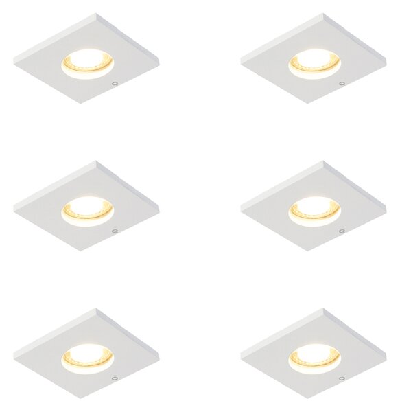 Set di 6 faretti da incasso moderni bianchi per bagno - Doku