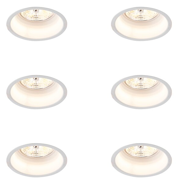 Set di 6 faretti da incasso moderni bianchi AR70 - Dept