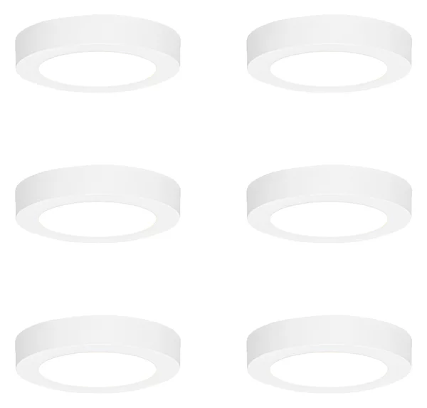 Set di 6 faretti da incasso o a plafone bianchi 14 cm con LED dimmerabile a 3 livelli con interruttore DIP - Trans