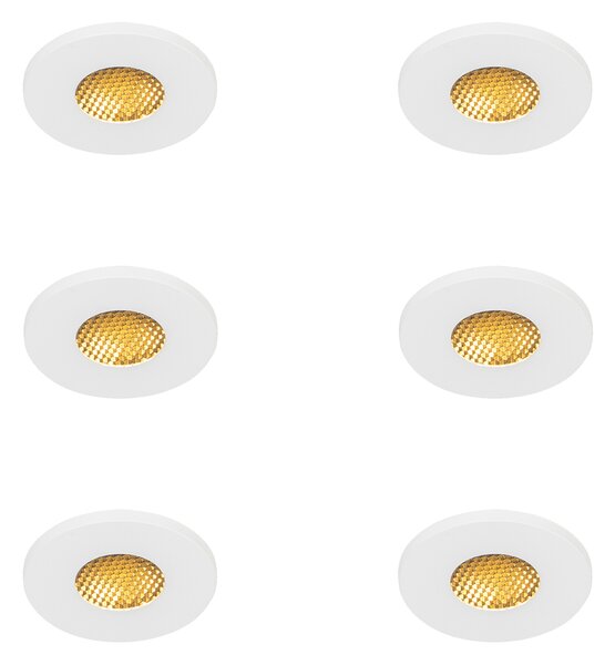 Set di 6 faretti da incasso moderni da bagno bianchi IP54 - Shed Honey