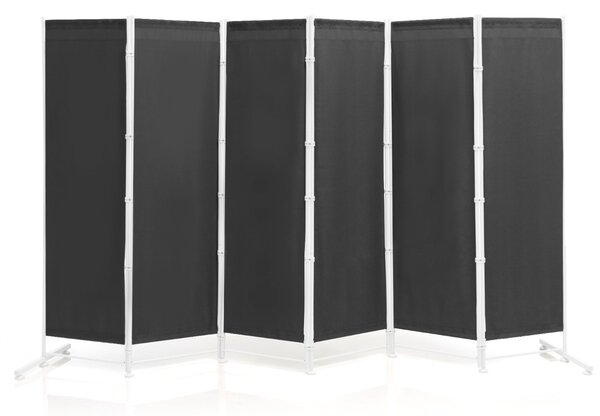 Costway Paravento pieghevole da interno in metallo, Divisorio a 6 pannelli con piedini stabili 300x180cm Grigio