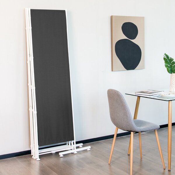 Costway Paravento pieghevole da interno in metallo, Divisorio a 6 pannelli con piedini stabili 300x180cm Grigio