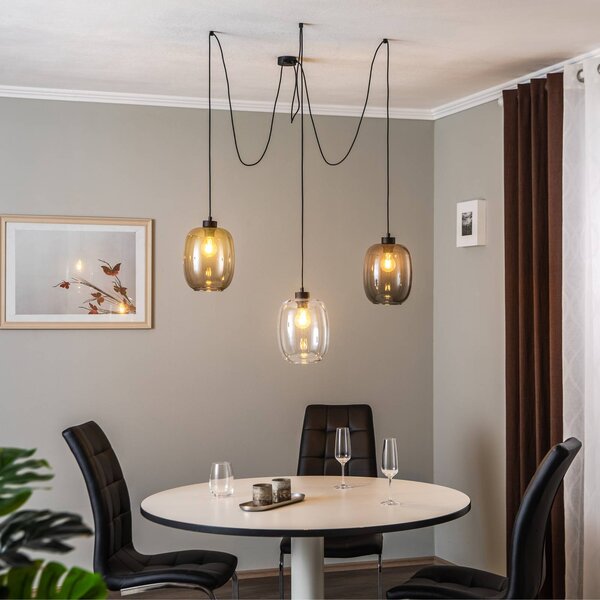 Lampada a sospensione in vetro Elio TK Lighting, dimmerabile, Chiaro / Trasparente, Soggiorno / Sala da pranzo, Vetro, Moderno, Lampada a sospensione