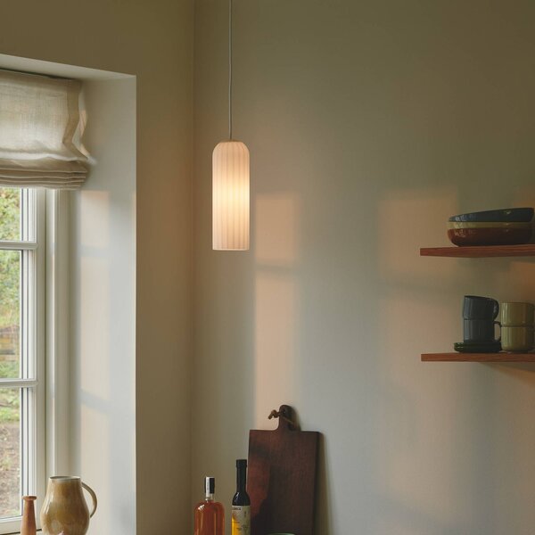 Nordlux Lampada a sospensione in vetro Miella, dimmerabile, Bianco / Opale, Soggiorno / Sala da pranzo, Vetro, Lampada a sospensione