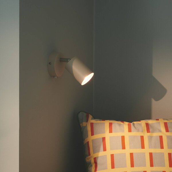 Nordlux Faretto da parete Explore con cavo e spina, GU10, beige, Crema / Ambra, Soggiorno / Sala da pranzo, Metallo, Scandinavo