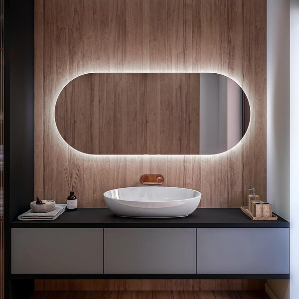 Specchio da bagno su misura L107 lucido