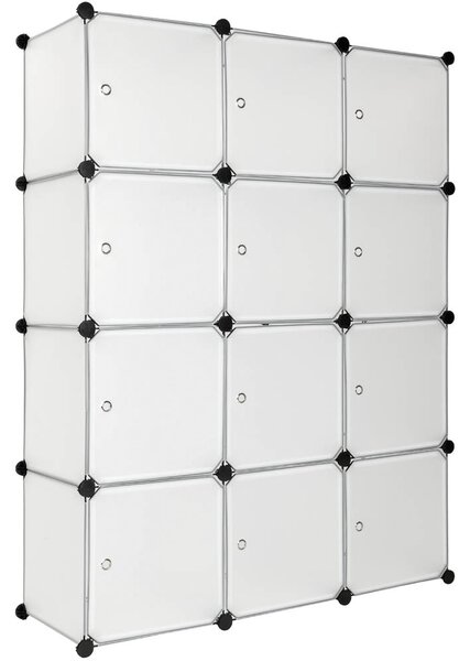 Tectake 401577 armadio modulare katja 112 x 37 x 148 cm - bianco