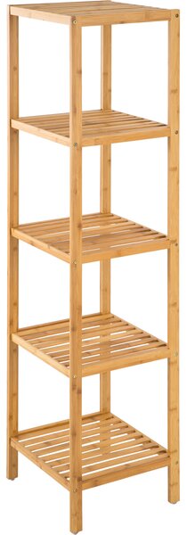 Tectake 401646 scaffale verticale in bambù 5 piani 33 x 33 x 141 cm - marrone
