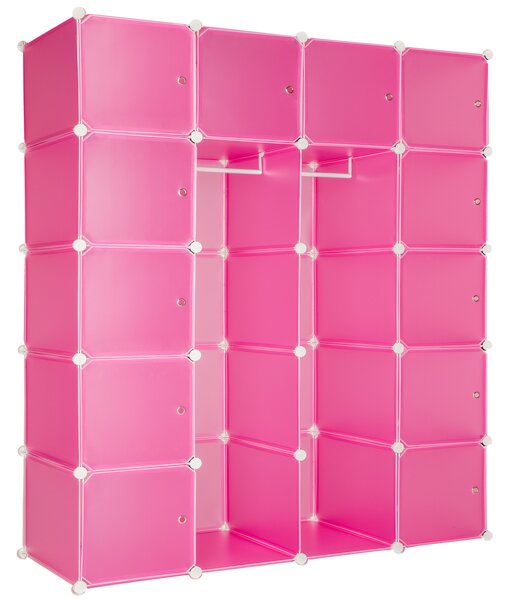 Tectake 402089 armadio modulare anita 147 x 47 x 183 cm - rosa fucsia