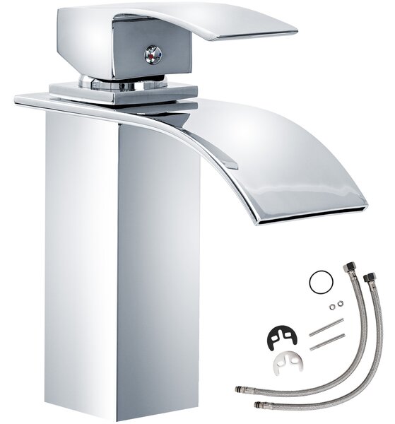 Tectake 402131 rubinetto alto effetto cascata, modello 1 - grigio