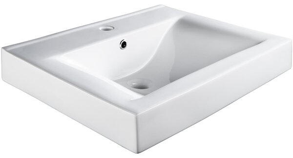 Tectake 402571 lavabo in ceramica rettangolare - bianco