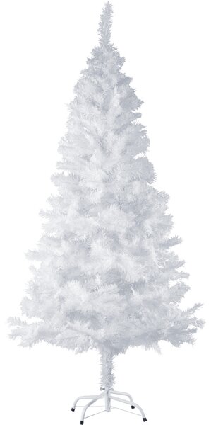 Tectake 402821 albero di natale artificiale bianco con sostegno in metallo - 180 cm