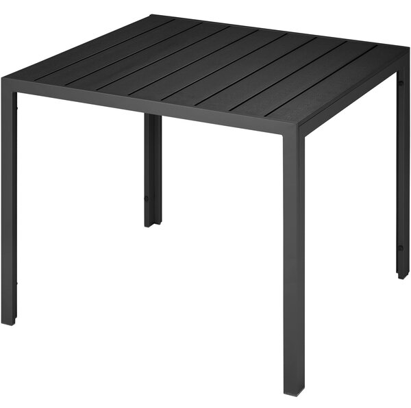 Tectake 402954 tavolo da giardino maren in alluminio, piedi regolabili in altezza, 90 x 90 x 74,5 cm - nero