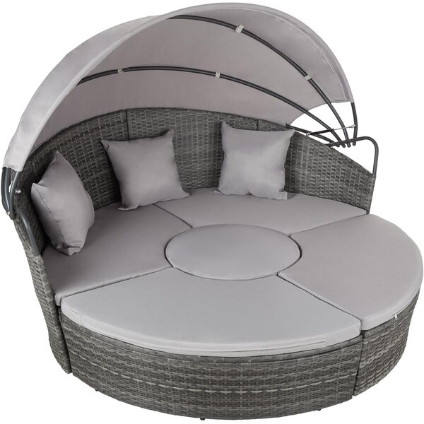 Tectake 403422 divano prendisole con telaio in alluminio e parasole - grigio