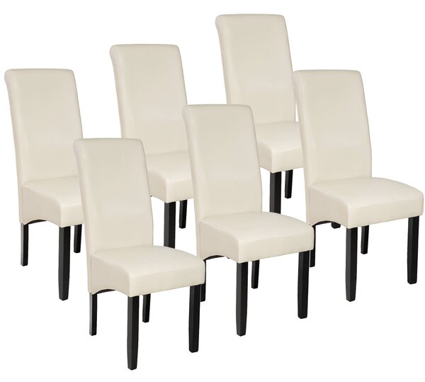 Tectake 403499 6 sedie da sala da pranzo con seduta ergonomica - crema