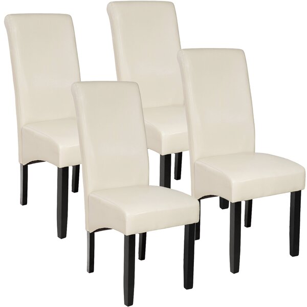 Tectake 403498 4 sedie da sala da pranzo con seduta ergonomica - crema