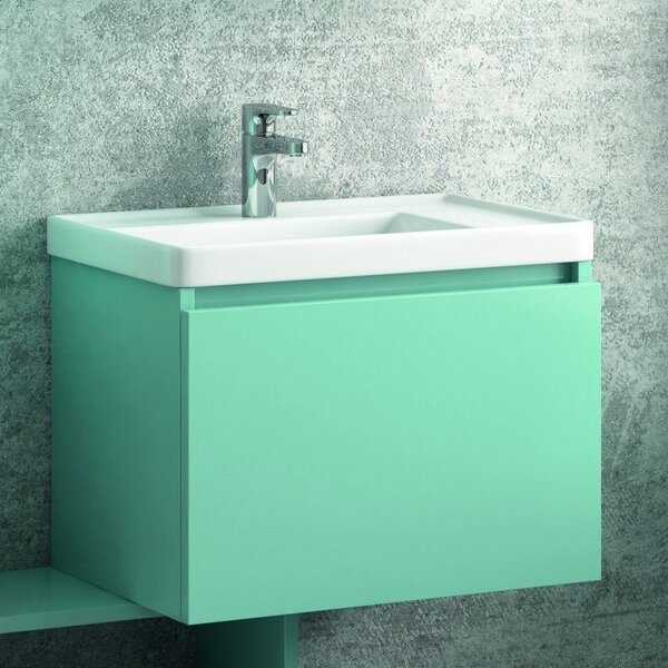 Kamalu composizione mobili bagno sospesi 60 cm con lavabo, colonna, specchio e pensile sp-60a