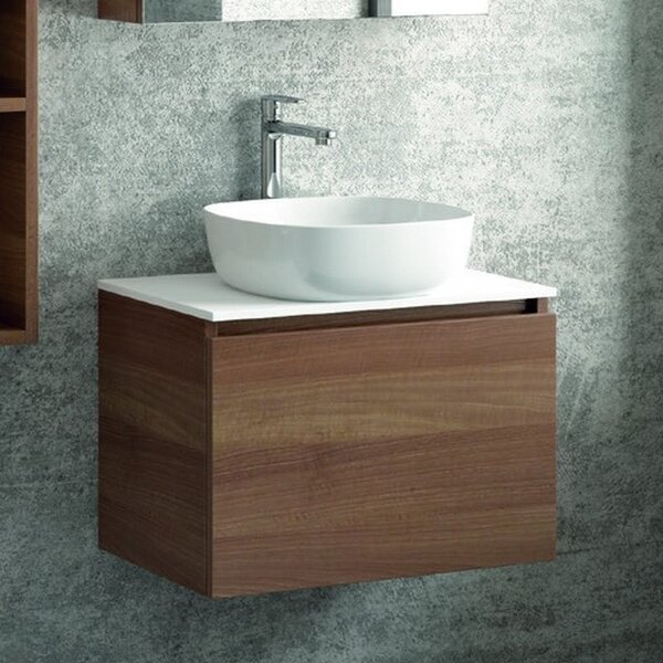 Kamalu composizione mobiletto bagno 60 cm, 2 pensili e specchio contenitore sp-60c
