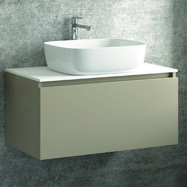 Kamalu composizione bagno sospesa 80cm mobile specchio contenitore e 2 pensili