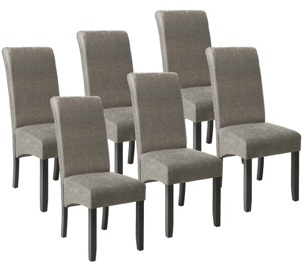 Tectake 403629 6 sedie da sala da pranzo con seduta ergonomica - grigio marmorizzato