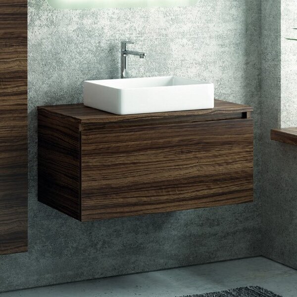 Kamalu composizione bagno sospesa 80cm mobile colonna e specchio led