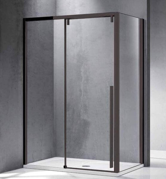 Box doccia angolare 75x75 cm scorrevole in vetro temperato trasparente 200h  - Skin
