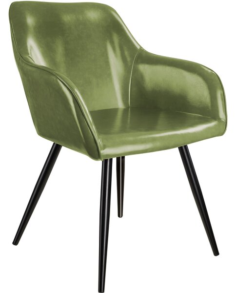 Tectake 403674 sedia marilyn similpelle - verde scuro/nero