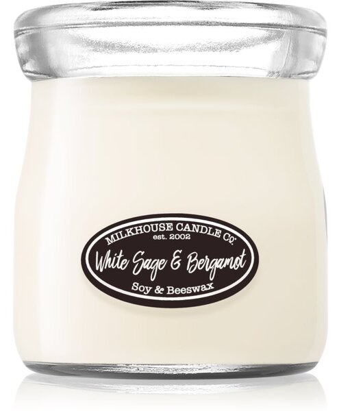 Milkhouse Candle Co. Creamery White Sage & Bergamot candela profumata Cream Jar 142 g