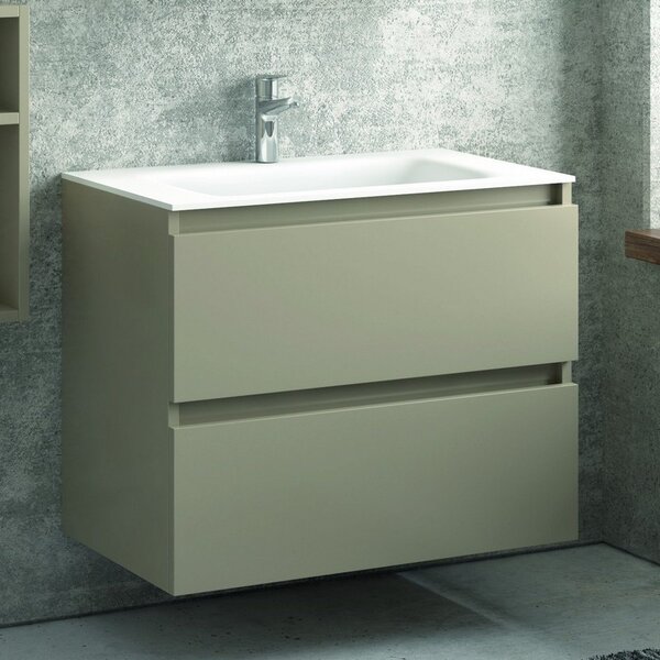 Kamalu composizione mobile bagno sospeso 80cm: mobile, 2 pensili e specchio tod-80a