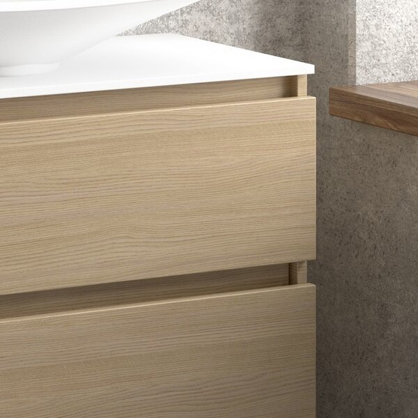 Kamalu composizione bagno sospesa 100cm: mobile, specchio contenitore e due pensili tod-100e